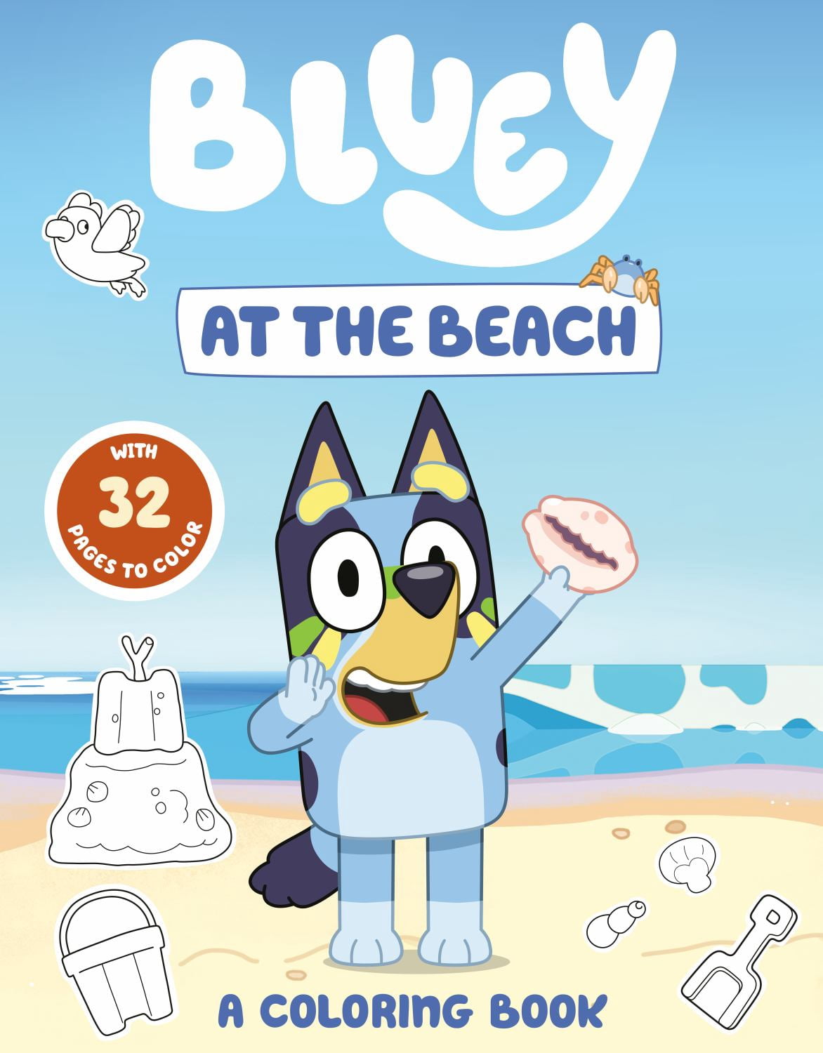 Bluey: at the Beach: a Coloring Book, 32 pages (Paperback)