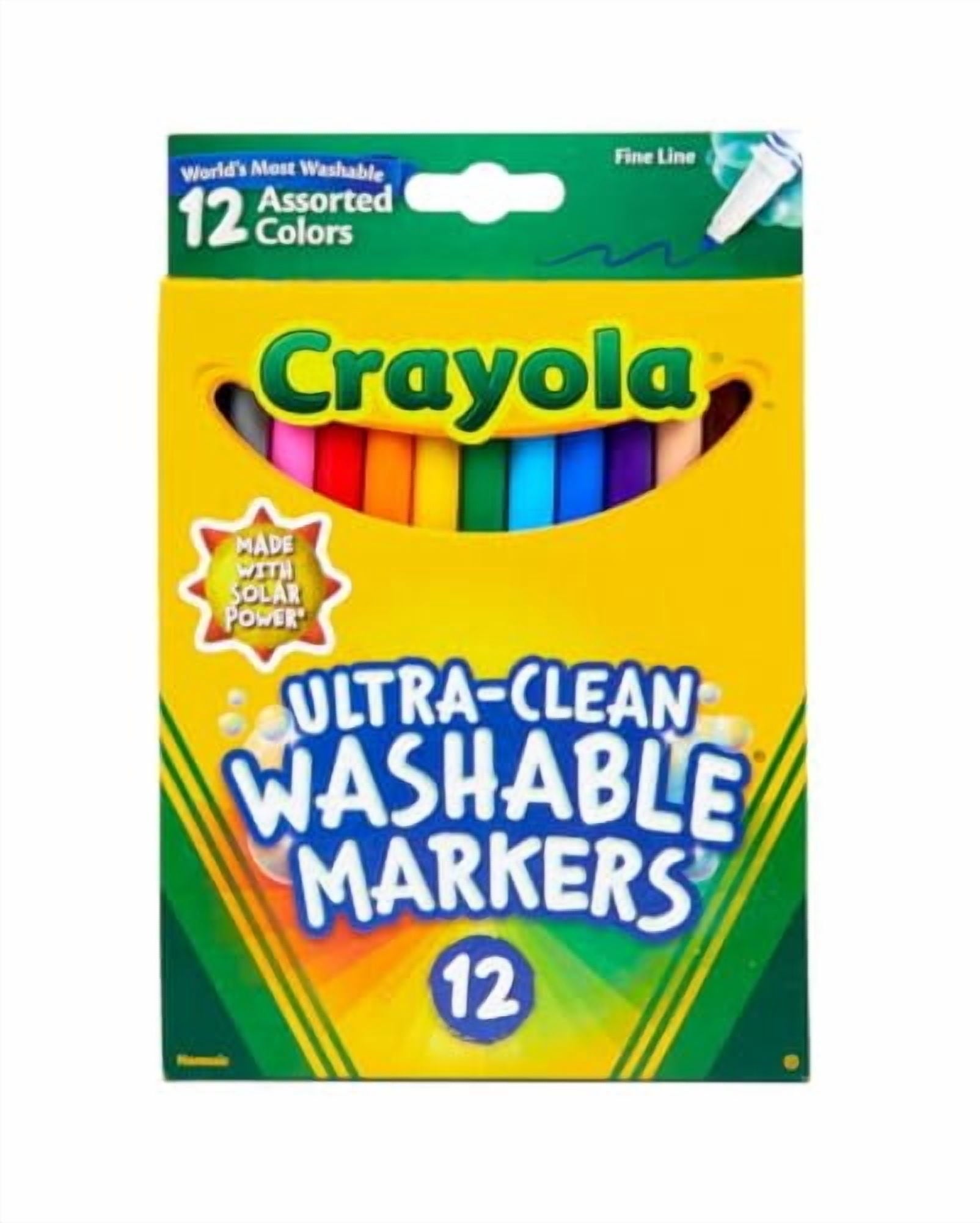 Crayola 12ct Fineline Washable Marker Set, School Supplies, Beginner Child