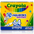 Crayola Pip-Squeaks Skinnies Washable Markers, Fine-Point, Multicolor, 64 Count