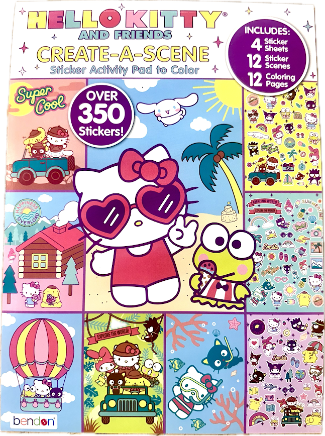 Bendon Hello Kitty and Friends Create a Scene Over 350 Stickers, Activity Pad to Color