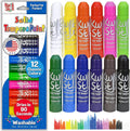 Kwik Stix Tempera Paint Sticks, 12 Count, Classic Colors, Washable, Quick-Drying, Non-Toxic