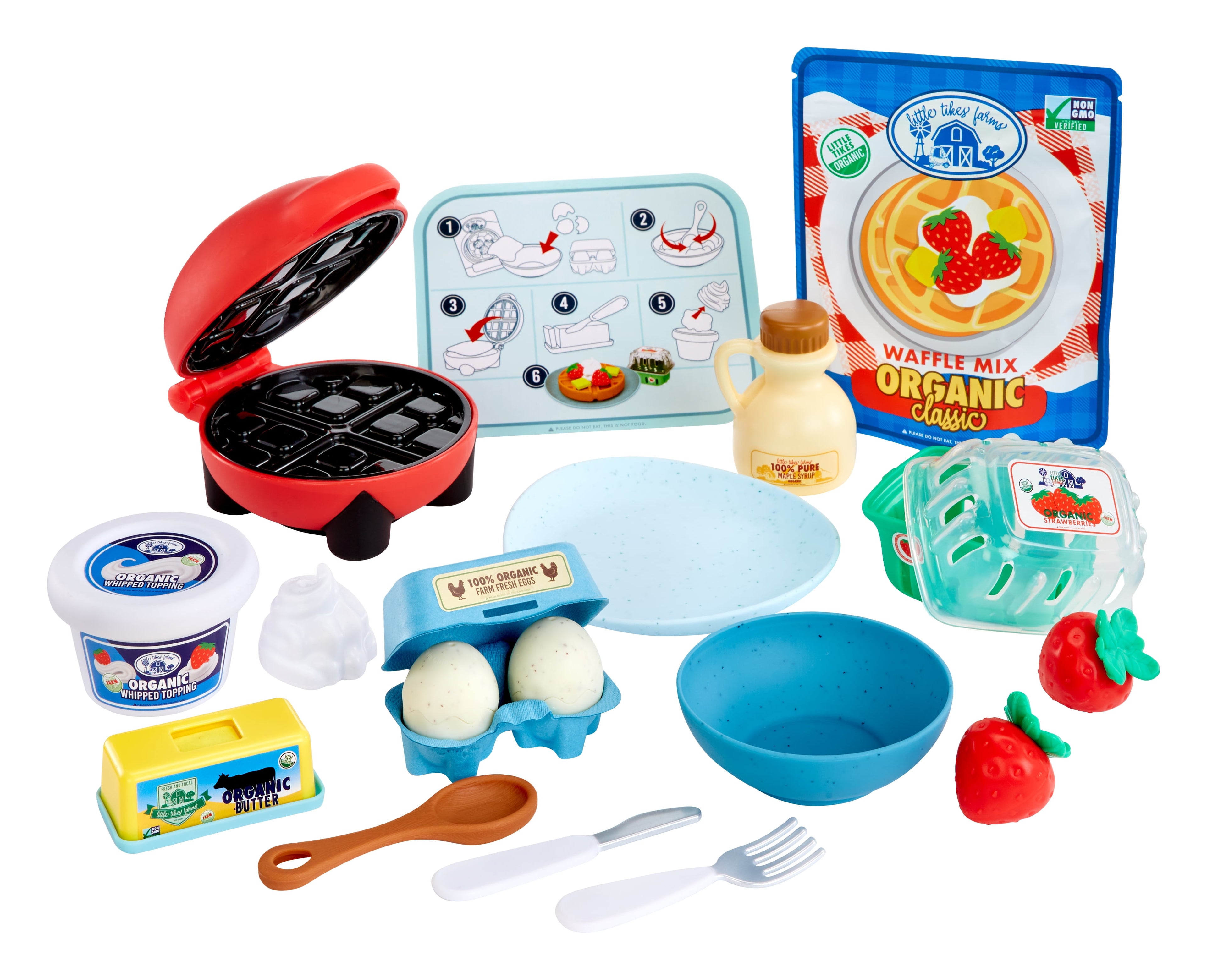 Little Tikes Creative Chefs Waffle Kit with Make-It Mix Play Sand, 18 Accessories, Ages 3+