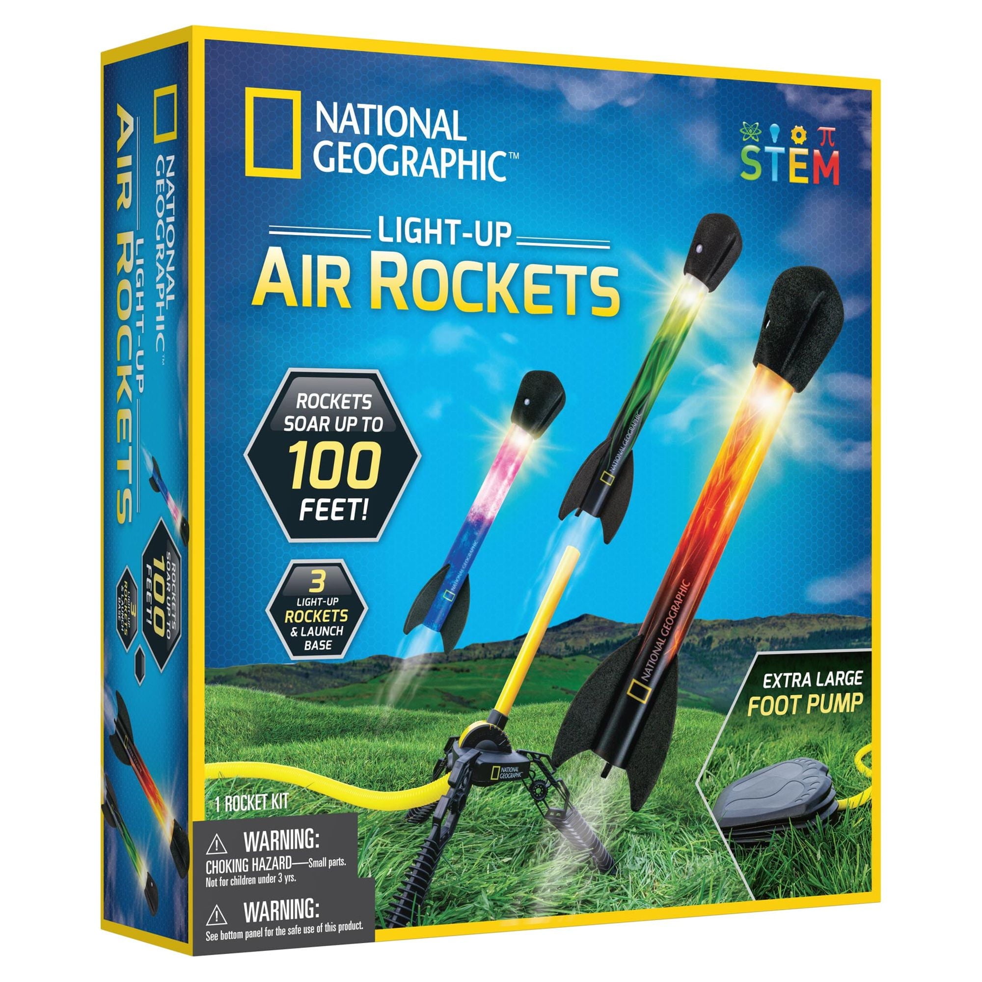 Open Box National Geographic Light Up Air Rockets Set for Kids 8 Years and up