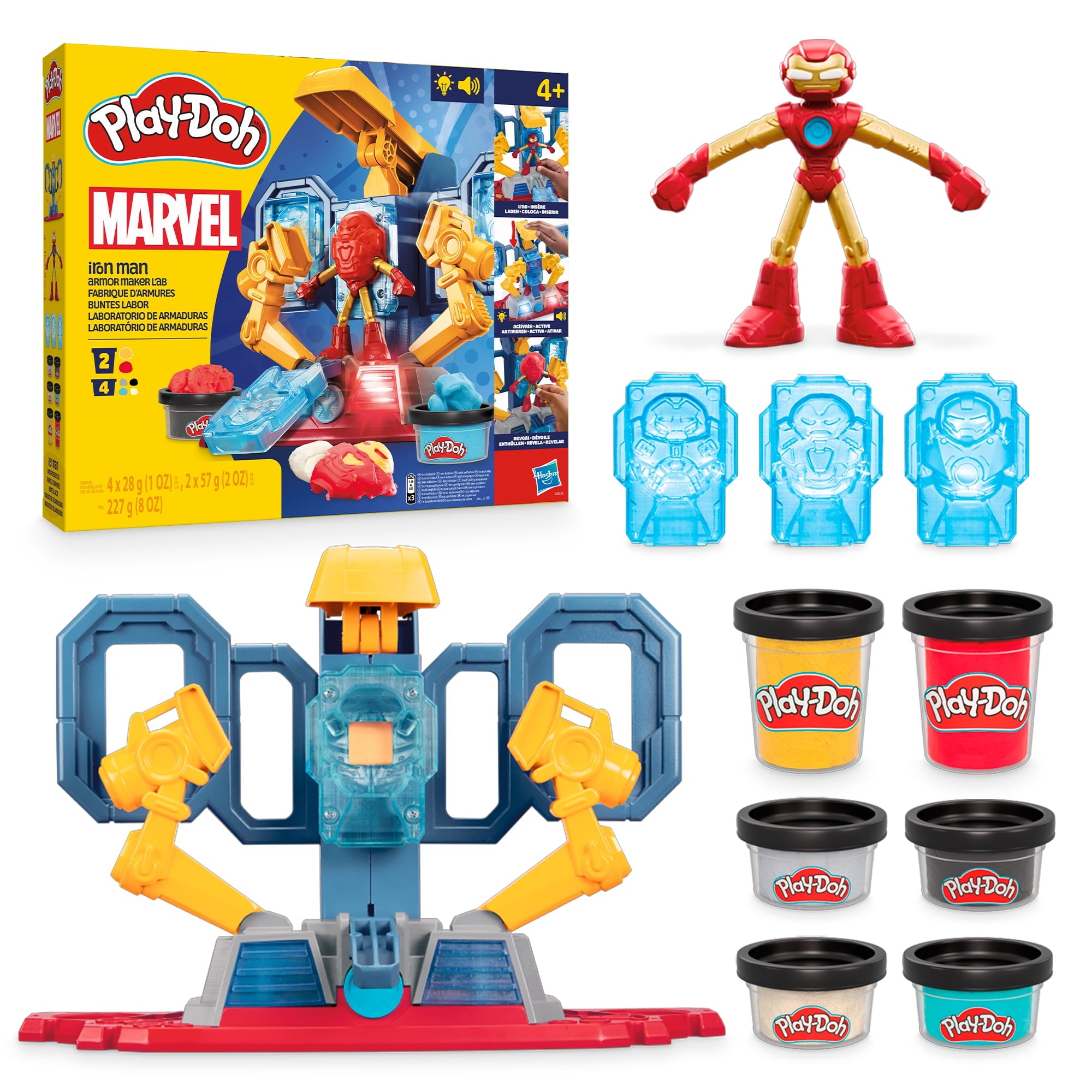 Play-Doh Marvel Iron Man Armor Maker Lab Playset with Action Figure, Ages 4+