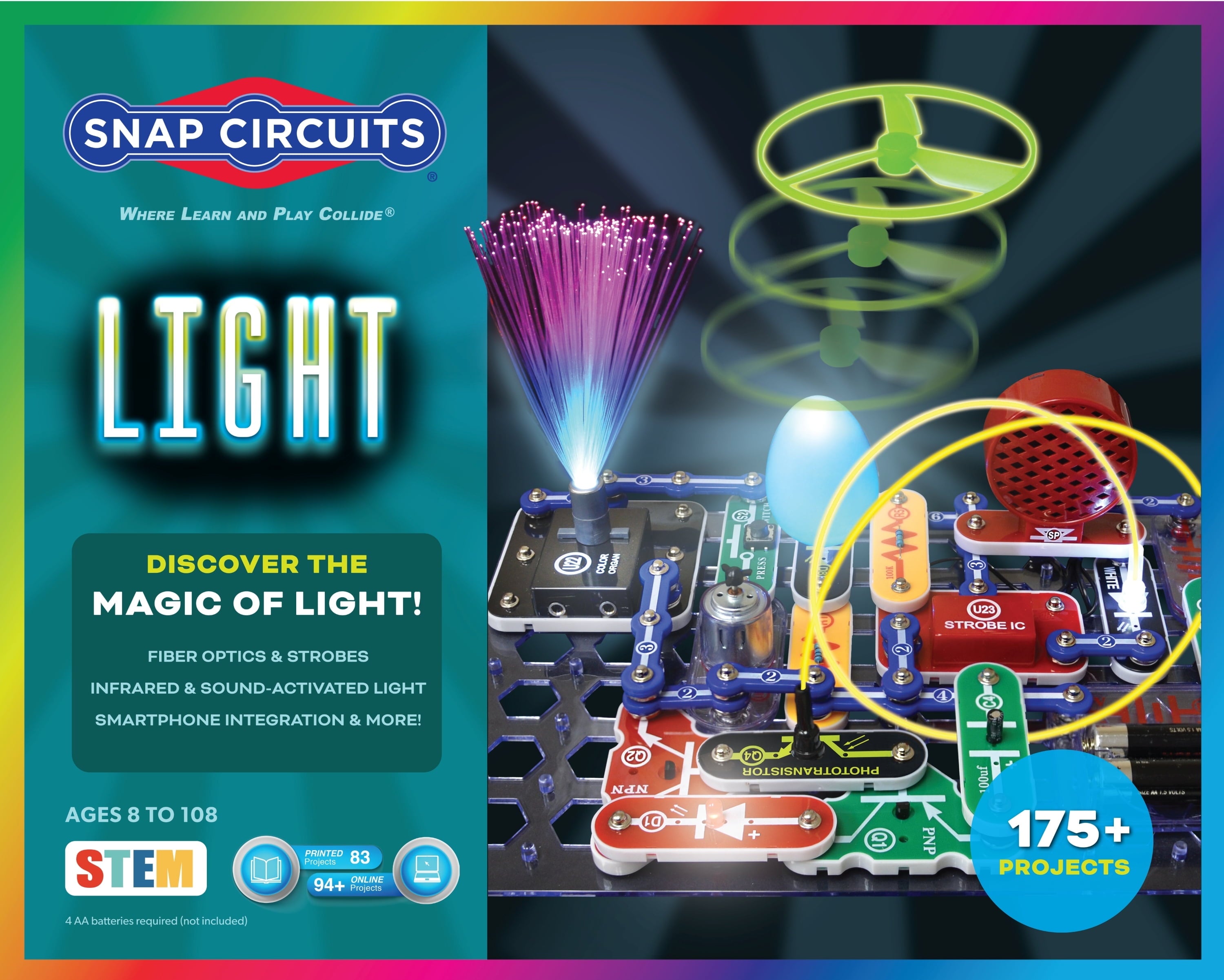 Snap Circuits® Light SCL175 | Electronic Science Kit | 175 Project STEM Educational Toys | Ages 8+